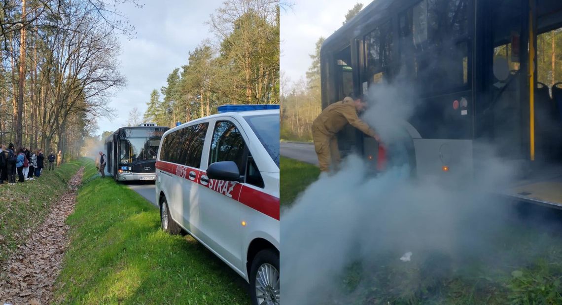 W autobusie zapaliło się koło. Ewakuowano 35 pasażerów W autobusie zapaliło się koło. Ewakuowano 35 pasażerów