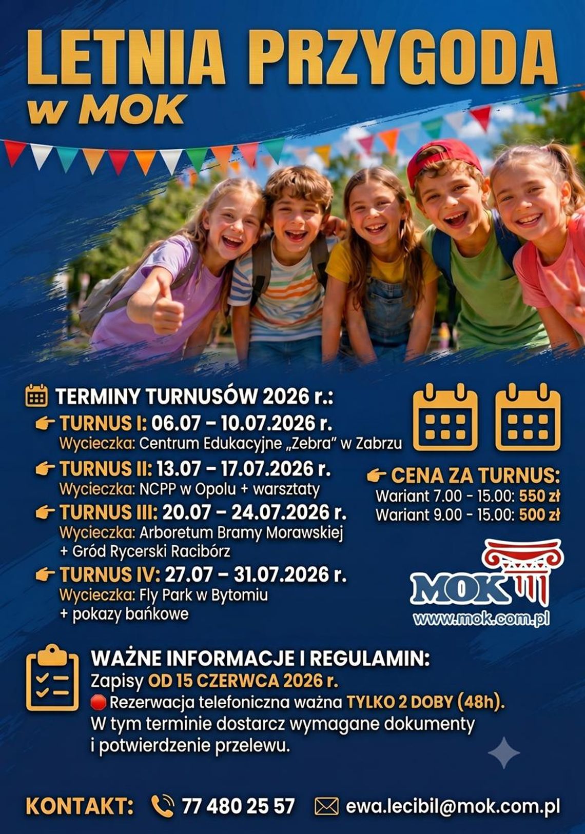 Wakacje pełne przygód z MOK. Zapisy na letnie półkolonie dla dzieci
