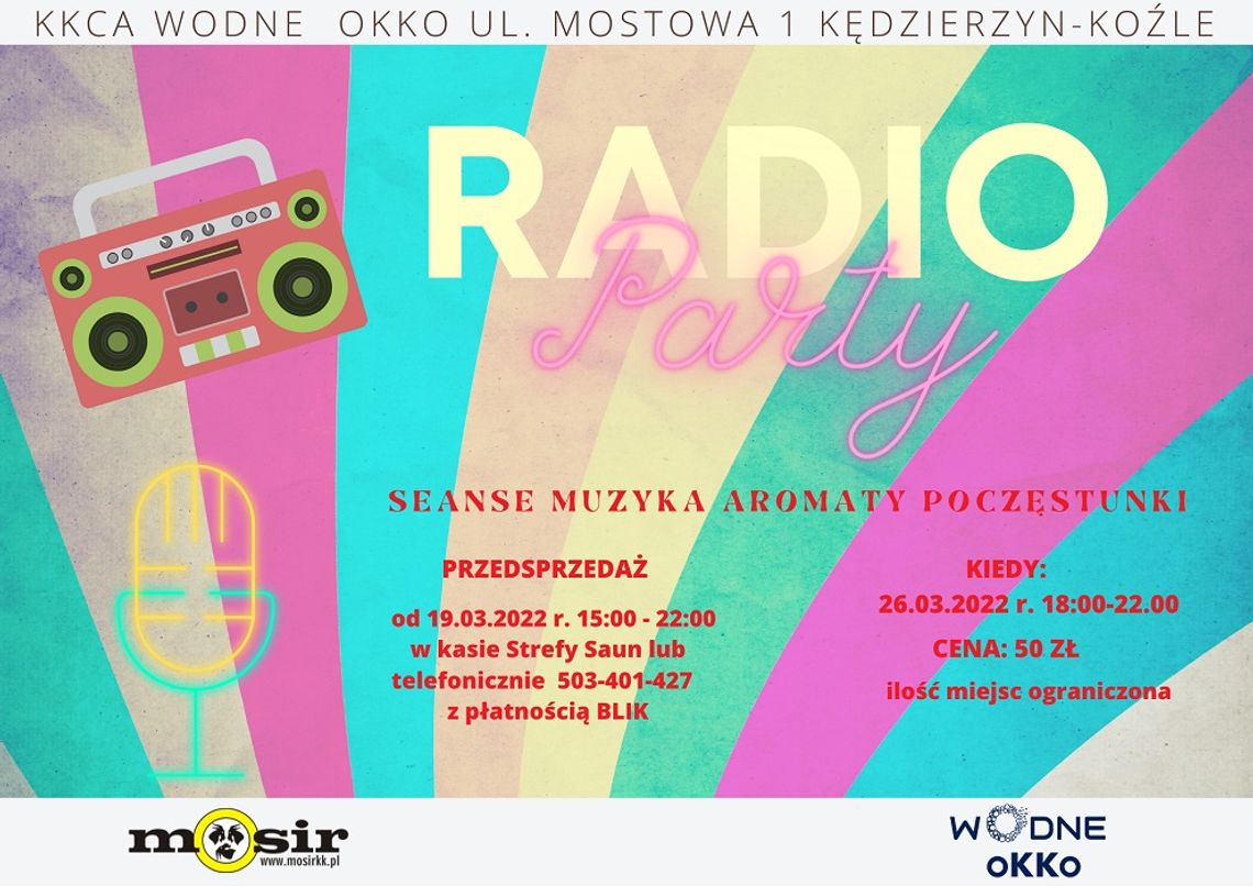 Wieczór saunowy "Radio party" w centrum aktywności Wodne oKKo