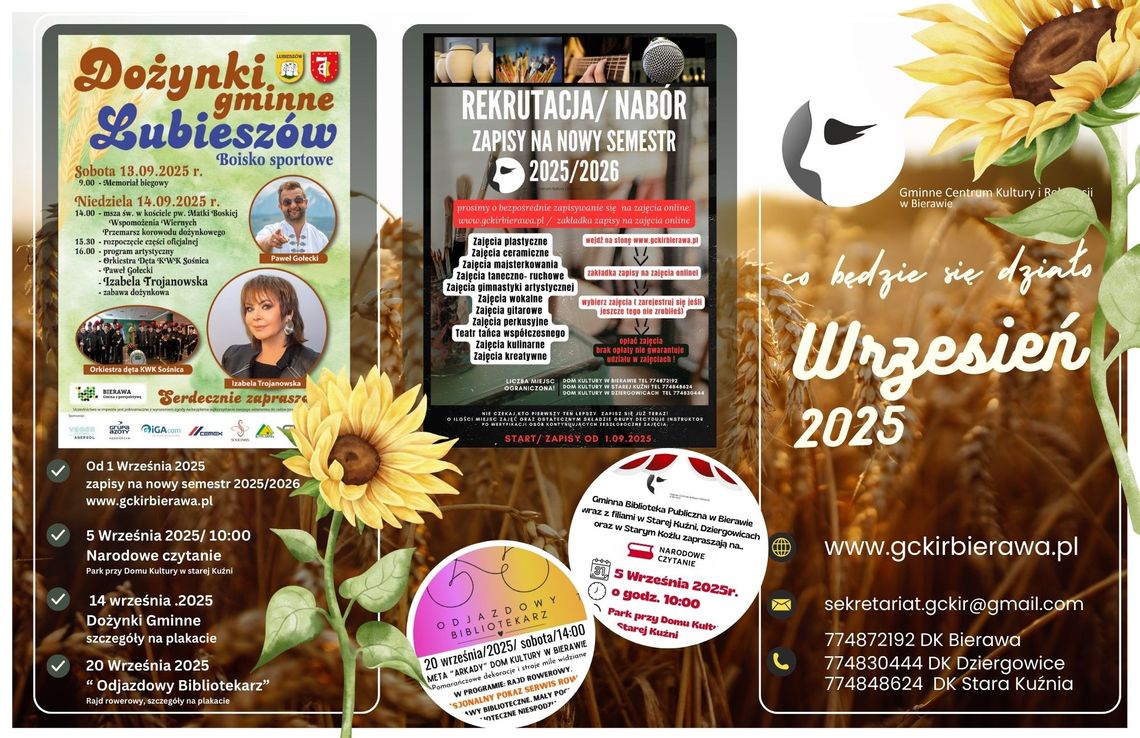 Wrzesień w GCKiR - czas dożynek, kultury i aktywności