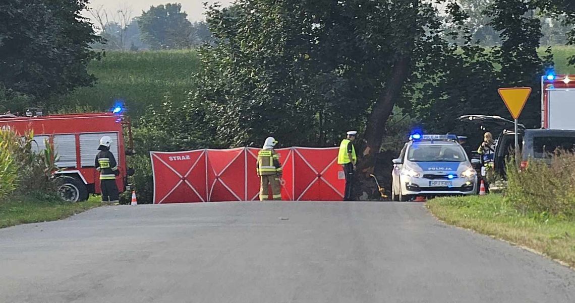 Śmiertelny wypadek drogowy przy zjeździe na były poligon w Pociękarbiu Śmiertelny wypadek drogowy przy zjeździe na były poligon w Pociękarbiu