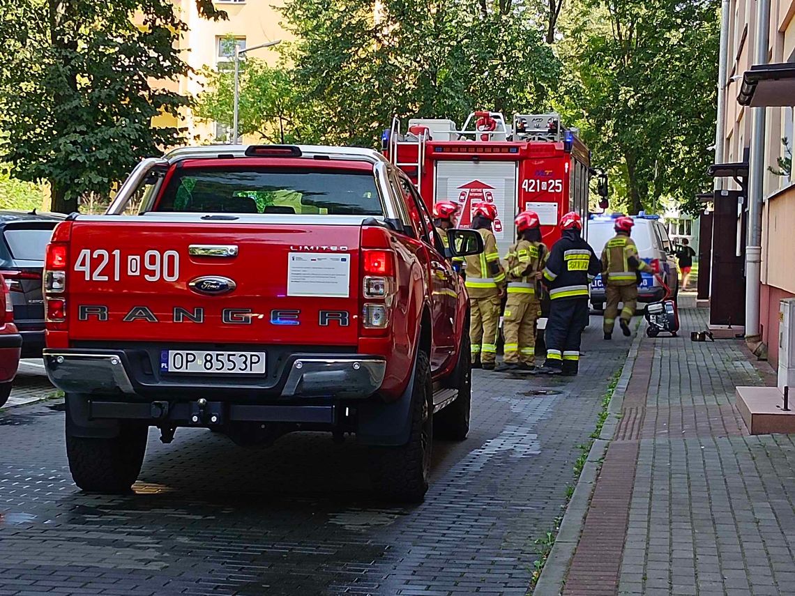 Zadymienie i zapach spalenizny na klatce. Zaniepokojeni sąsiedzi wezwali strażaków. ZDJĘCIA