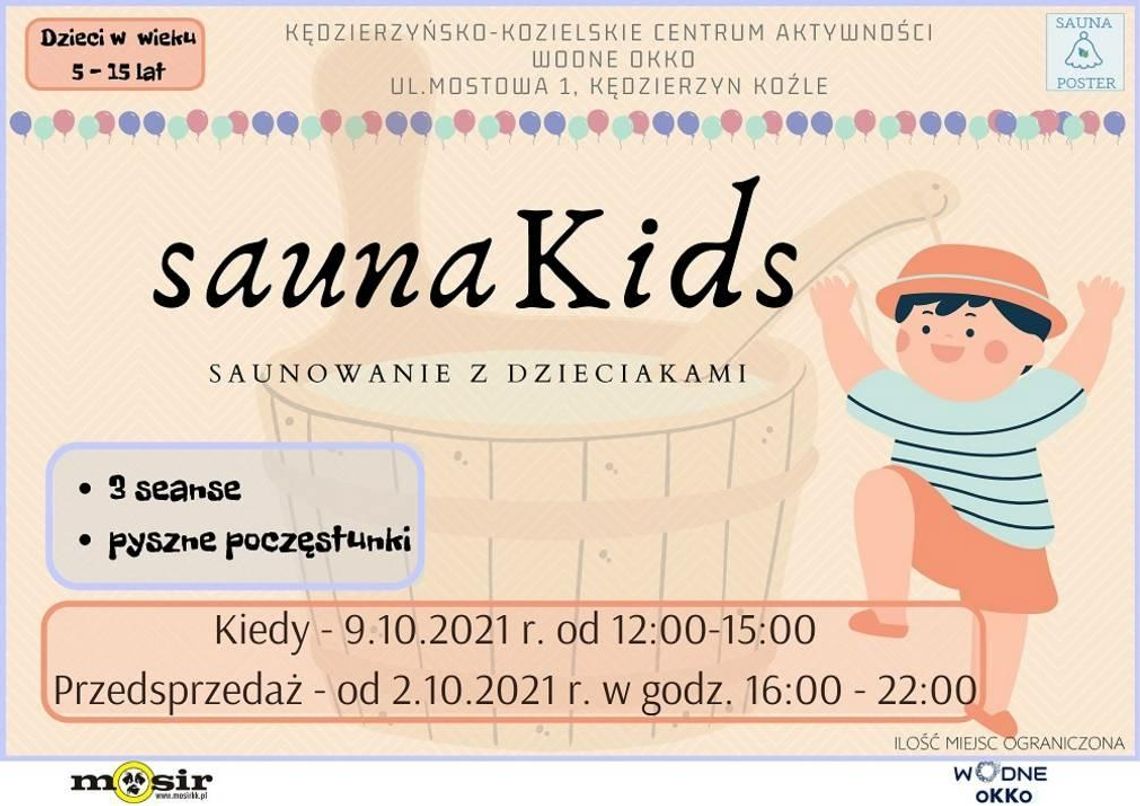 Zajęcia "Sauna Kids" w kędzierzyńskim "Wodnym oKKu"