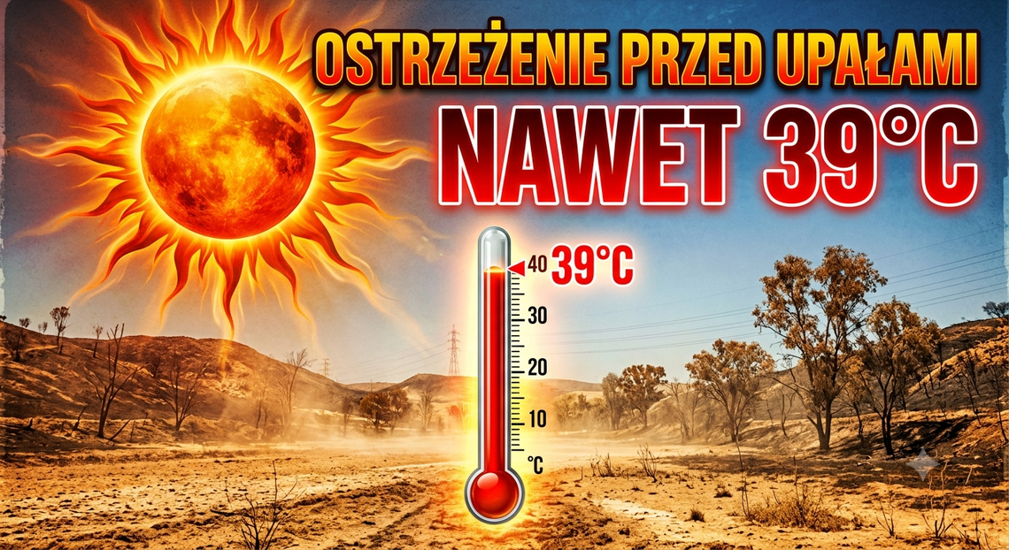 Żar poleje się z nieba. Temperatura może osiągnąć nawet 39 st. C!