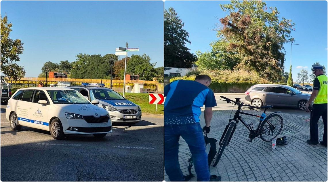 Potrącenie rowerzysty w Koźlu. Kierująca Skodą nie ustąpiła pierwszeństwa. ZDJĘCIA Potrącenie rowerzysty w Koźlu. Kierująca Skodą nie ustąpiła pierwszeństwa. ZDJĘCIA