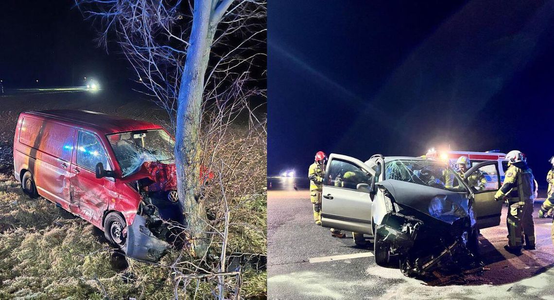 Zderzenie Forda Galaxy i VW Transportera na DK38. Jedna osoba trafiła do szpitala. ZDJĘCIA
