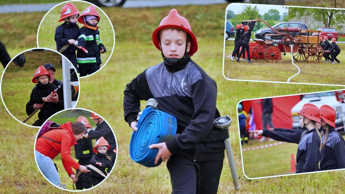Zmagania w strugach deszczu. Niekonwencjonalne zawody sportowo-pożarnicze w Przewozie. ZDJĘCIA