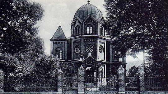 Kozielska synagoga. Zdjęcie z 1920 roku