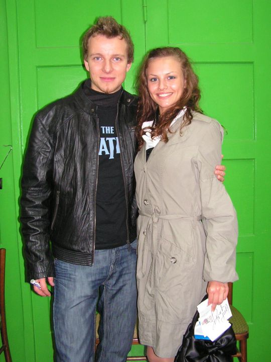 Ewa Chełmińska oraz Piotr Kupicha - lider grupy Feel. Zdjęcie wykonane 21 września 2008 r podczas IV Dni Twierdzy Koźle