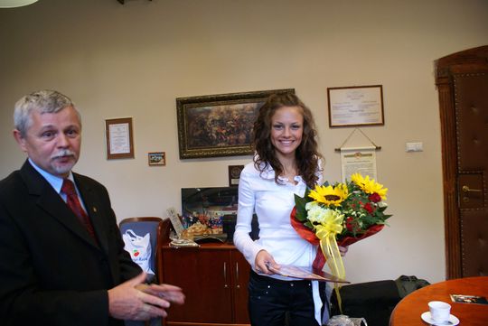 Ewa Chełmińska - I Wicemiss Polonia 2008 z wizytą w Urzędzie Miasta Kędzierzyn-Koźle