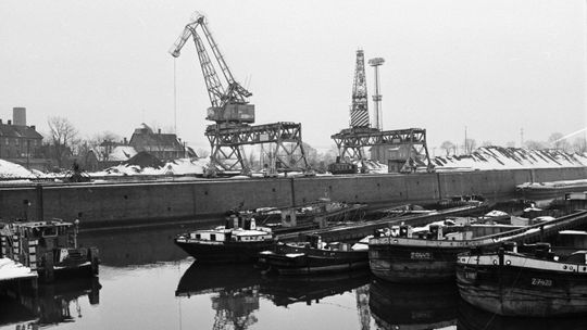 Kozielski port w 1973 roku. Autor zdjęcia: Tadeusz Horoszkiewicz