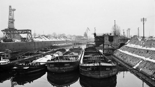 Kozielski port w 1973 roku. Autor zdjęcia: Tadeusz Horoszkiewicz