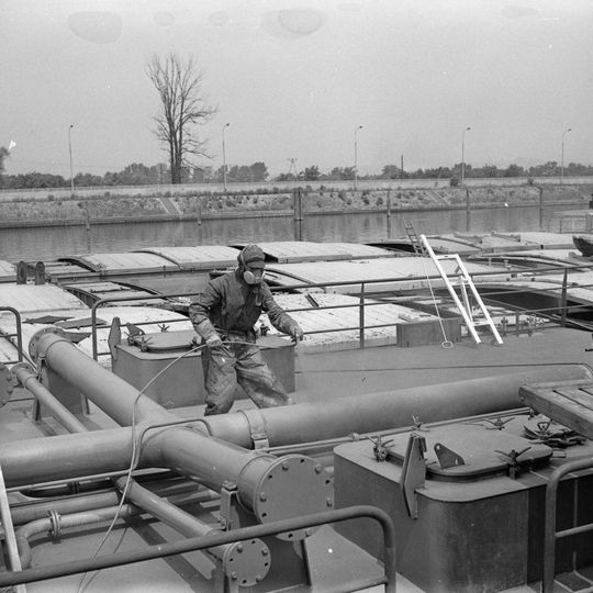 Kozielska stocznia z 1973 roku. Autor zdjęcia: Tadeusz Horoszkiewicz