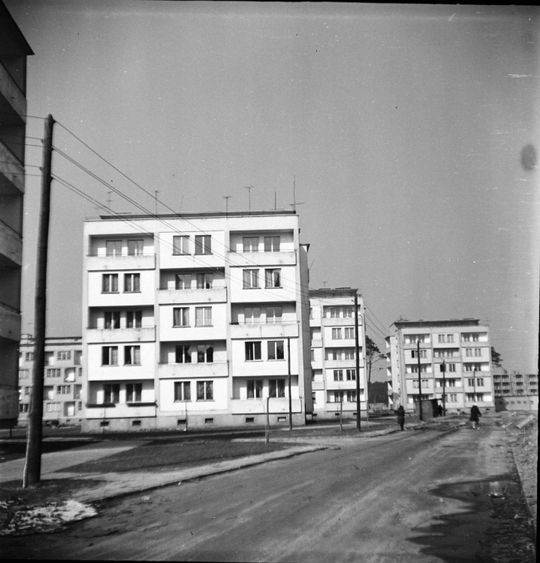 Kędzierzyn-Koźle, ulica Harcerska w 1961 roku. Autor zdjęcia: Tadeusz Horoszkiewicz