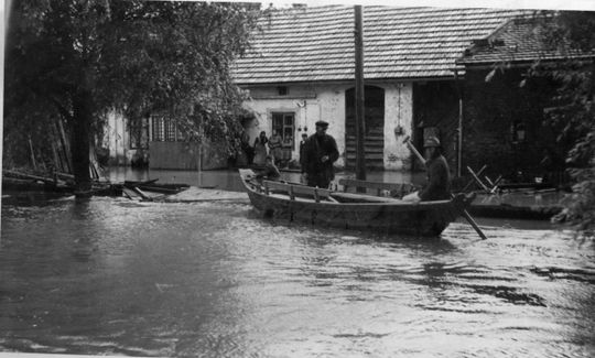 Powódź w Starym Koźlu - 1939 rok. Zbiory Muzeum Ziemi Kozielskiej 
