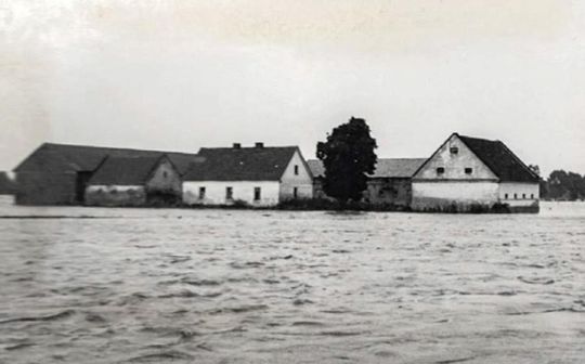 Powódź na Odrze w rejonie Koźla, 28-29.07.1939 r. Zbiory Muzeum Ziemi Kozielskiej