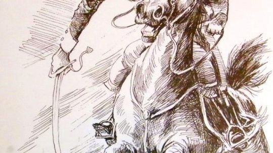 Jerzy Tomasikiewicz uwielbiał malować konie. Na zdjęciu "Szarża" z 2015 roku